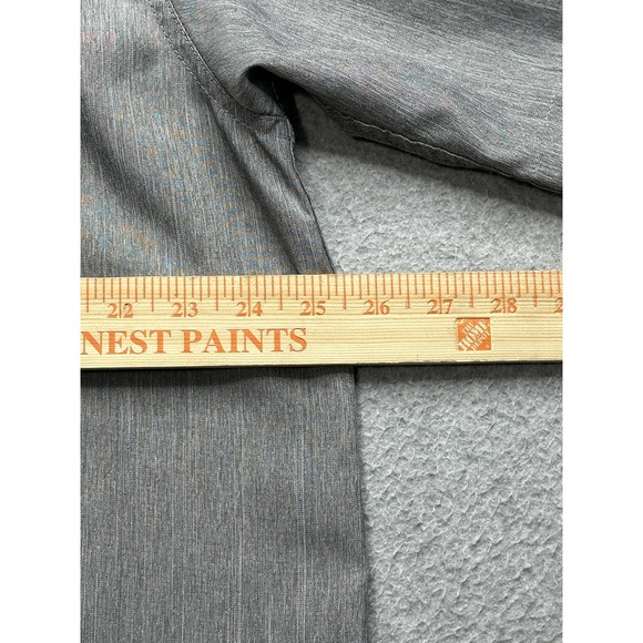 Haggar Shirt Mens XL Gray Short Sleeve Button Up Camp Performance Casual Poly - Picture 8 of 10